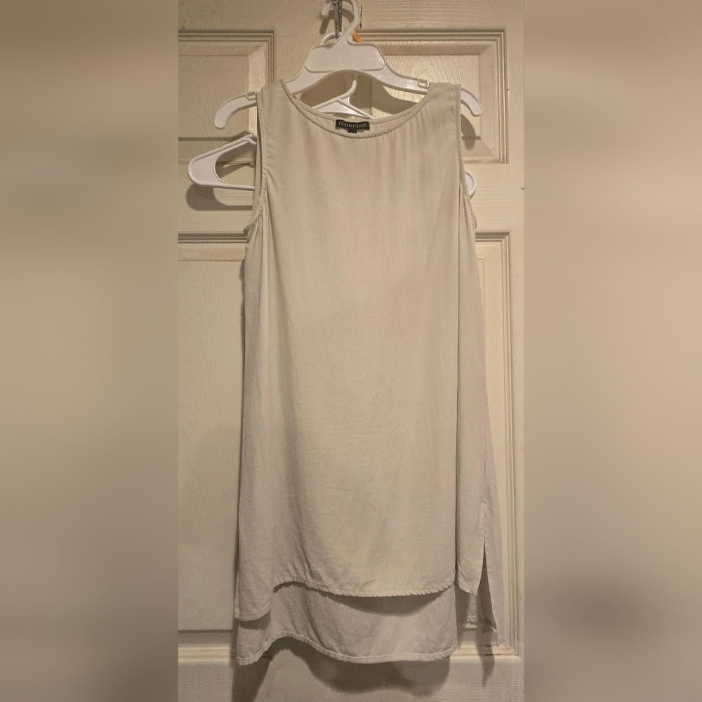 Eileen Fisher Womens Silk Tank Top Tunic. Size XXS. Ivory. EUC